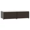 2 db barna polyrattan kerti lábtartó párnával