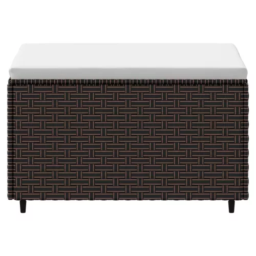 2 db barna polyrattan kerti lábtartó párnával