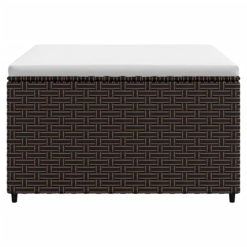 2 db barna polyrattan kerti lábtartó párnával