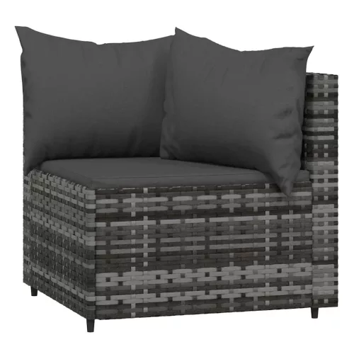 3 részes szürke polyrattan kerti ülőgarnitúra párnákkal