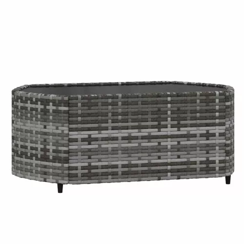 3 részes szürke polyrattan kerti ülőgarnitúra párnákkal