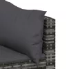 3 részes szürke polyrattan kerti ülőgarnitúra párnákkal