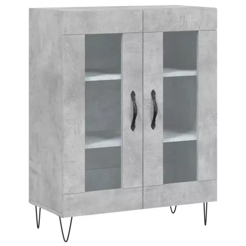 Betonszürke szerelt fa magasszekrény 69,5 x 34 x 180 cm