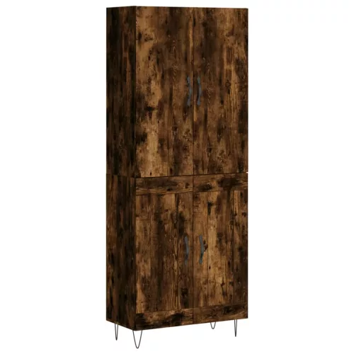 Füstös tölgy színű szerelt fa magasszekrény 69,5 x 34 x 180 cm