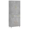 Betonszürke szerelt fa magasszekrény 69,5 x 34 x 180 cm