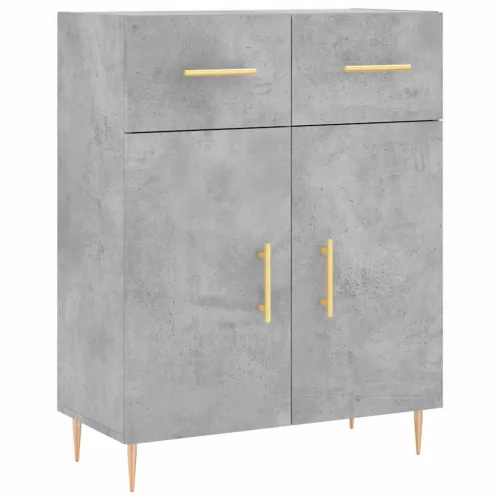 Betonszürke szerelt fa magasszekrény 69,5 x 34 x 180 cm