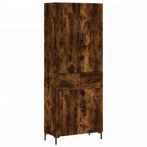 Füstös tölgy színű szerelt fa magasszekrény 69,5 x 34 x 180 cm
