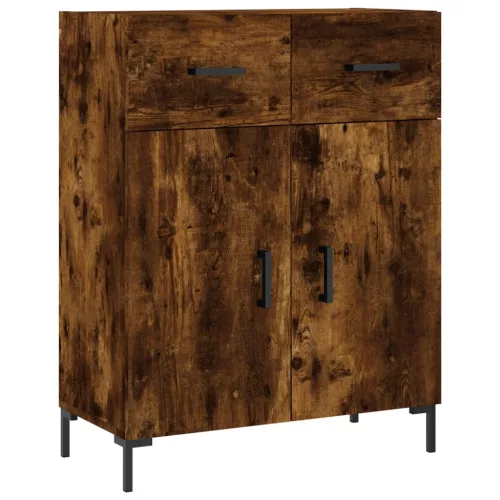 Füstös tölgy színű szerelt fa magasszekrény 69,5 x 34 x 180 cm