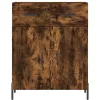Füstös tölgy színű szerelt fa magasszekrény 69,5 x 34 x 180 cm