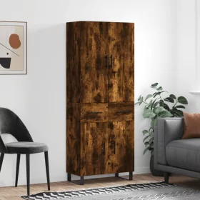   Füstös tölgy színű szerelt fa magasszekrény 69,5 x 34 x 180 cm