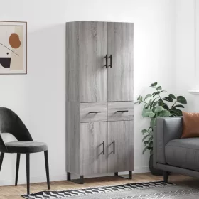 Szürke sonoma szerelt fa magasszekrény 69,5 x 34 x 180 cm