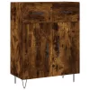 Füstös tölgy színű szerelt fa magasszekrény 69,5 x 34 x 180 cm