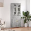 Betonszürke szerelt fa magasszekrény 69,5 x 34 x 180 cm