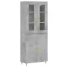 Betonszürke szerelt fa magasszekrény 69,5 x 34 x 180 cm