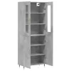Betonszürke szerelt fa magasszekrény 69,5 x 34 x 180 cm