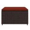 2 db barna polyrattan kerti lábtartó párnával