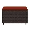 2 db barna polyrattan kerti lábtartó párnával
