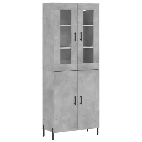 Betonszürke szerelt fa magasszekrény 69,5 x 34 x 180 cm
