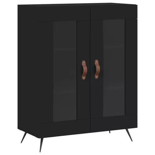 Fekete szerelt fa magasszekrény 69,5 x 34 x 180 cm