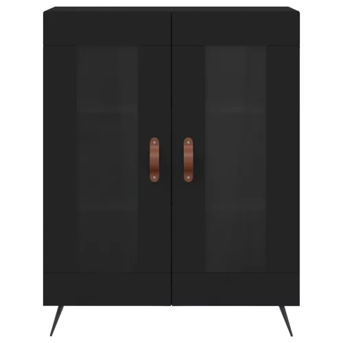 Fekete szerelt fa magasszekrény 69,5 x 34 x 180 cm