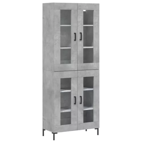 Betonszürke szerelt fa magasszekrény 69,5 x 34 x 180 cm