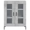 Betonszürke szerelt fa magasszekrény 69,5 x 34 x 180 cm