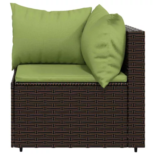 3 részes barna polyrattan kerti ülőgarnitúra párnával
