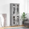 Betonszürke szerelt fa magasszekrény 69,5 x 34 x 180 cm