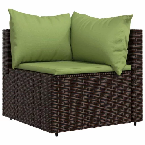 3 részes barna polyrattan kerti ülőgarnitúra párnával