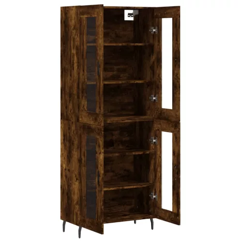 Füstös tölgy színű szerelt fa magasszekrény 69,5 x 34 x 180 cm
