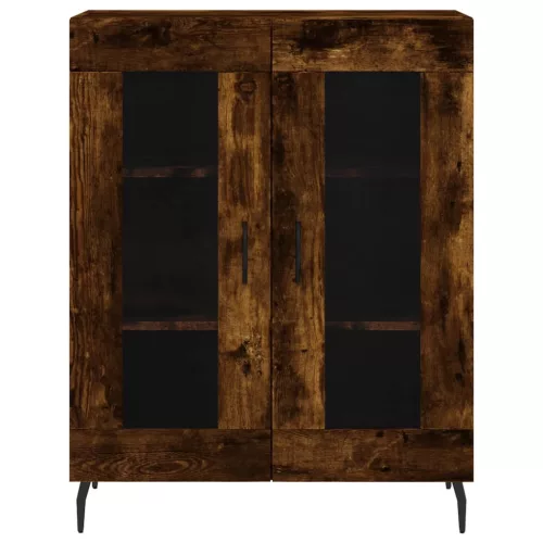 Füstös tölgy színű szerelt fa magasszekrény 69,5 x 34 x 180 cm