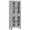 Betonszürke szerelt fa magasszekrény 69,5 x 34 x 180 cm