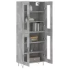Betonszürke szerelt fa magasszekrény 69,5 x 34 x 180 cm