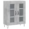 Betonszürke szerelt fa magasszekrény 69,5 x 34 x 180 cm