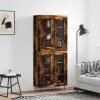 Füstös tölgy színű szerelt fa magasszekrény 69,5 x 34 x 180 cm