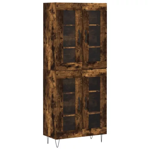 Füstös tölgy színű szerelt fa magasszekrény 69,5 x 34 x 180 cm