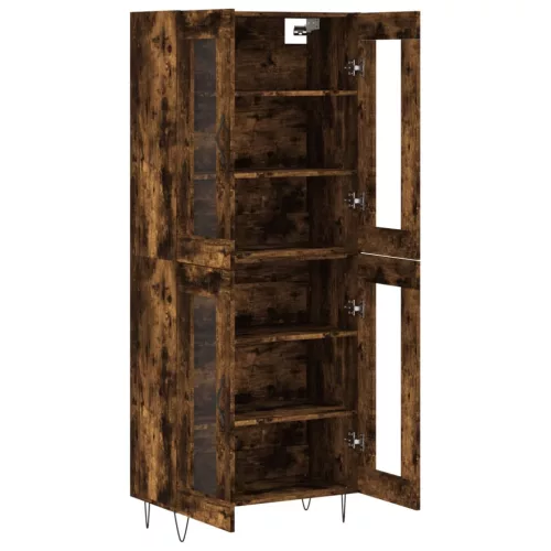 Füstös tölgy színű szerelt fa magasszekrény 69,5 x 34 x 180 cm