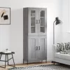 Szürke sonoma szerelt fa magasszekrény 69,5 x 34 x 180 cm