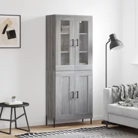 Szürke sonoma szerelt fa magasszekrény 69,5 x 34 x 180 cm