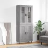 Szürke sonoma szerelt fa magasszekrény 69,5 x 34 x 180 cm