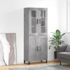 Betonszürke szerelt fa magasszekrény 69,5 x 34 x 180 cm
