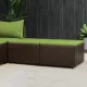 2 db barna polyrattan kerti lábtartó párnával