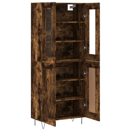 Füstös tölgy színű szerelt fa magasszekrény 69,5 x 34 x 180 cm