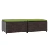 2 db barna polyrattan kerti lábtartó párnával