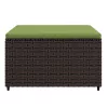 2 db barna polyrattan kerti lábtartó párnával