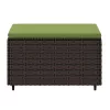 2 db barna polyrattan kerti lábtartó párnával
