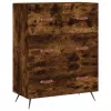 Füstös tölgy színű szerelt fa magasszekrény 69,5 x 34 x 180 cm