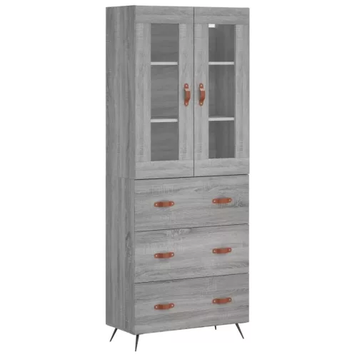 Szürke sonoma szerelt fa magasszekrény 69,5 x 34 x 180 cm