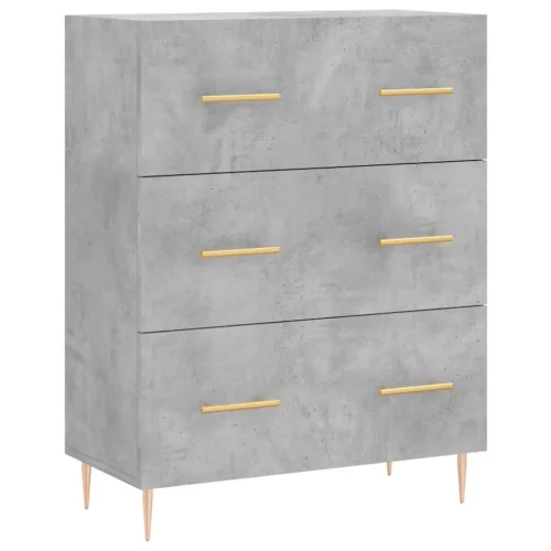 Betonszürke szerelt fa magasszekrény 69,5 x 34 x 180 cm