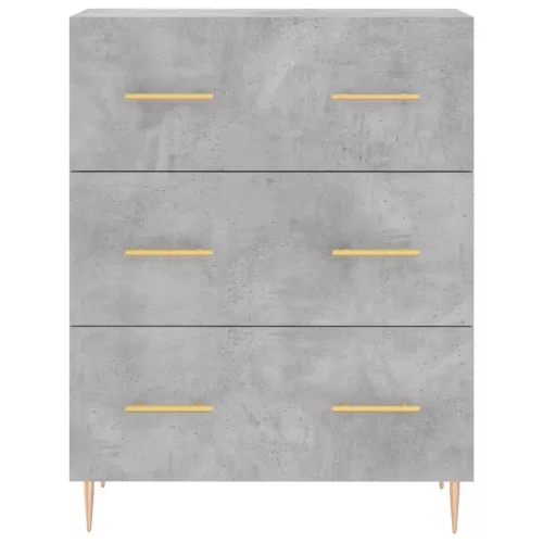 Betonszürke szerelt fa magasszekrény 69,5 x 34 x 180 cm